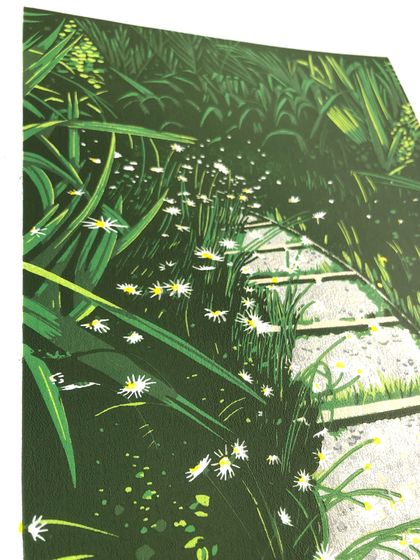 “The Path Unknown.”  Original Limited-Edition Linocut Print.  