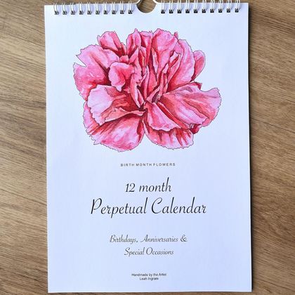Birth Month Flowers Perpetual Calendar
