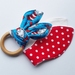Natural & Wooden Teething Ring with fabric replacement "Dr. Seuss"