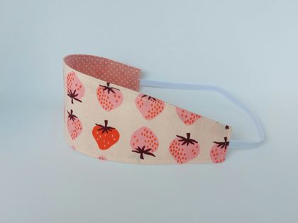 Reversible Fabric Headband "Strawberry lover"