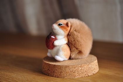 Handmade, needle felted squirrel , great gift