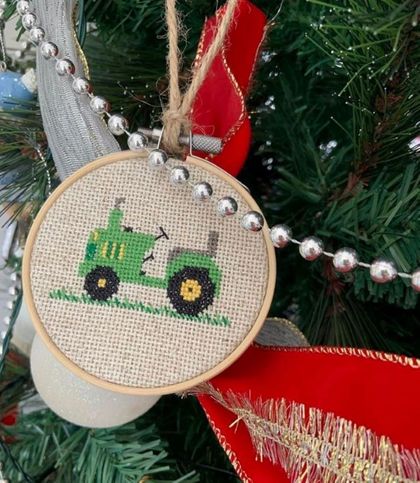 Christmas Decoration DIY Cross Stitch kit - Tractor