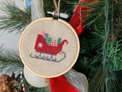 Christmas Decoration DIY Cross Stitch kit - Sleigh