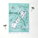 Aotearoa NZ wildlife illustrated map print