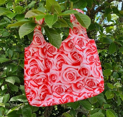 Rose Satin Shopping Bags pack of 4