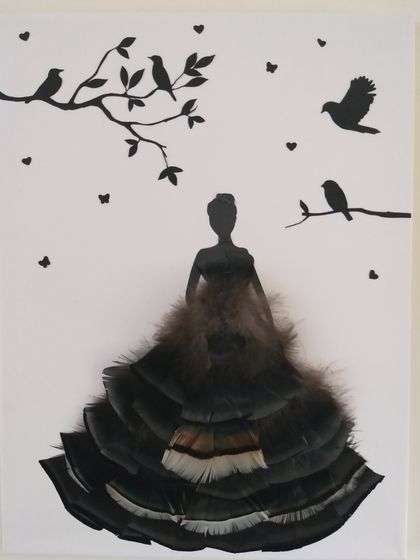 The Feather Dress - Mixed Media