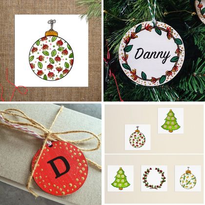 Christmas Card, Ornament & Tag Set