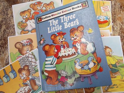 Upcycled Book Greeting Card Set - The Three Little Bears