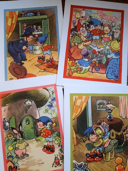 Upcycled Book Greeting Card Set - Noddy Gets into Trouble