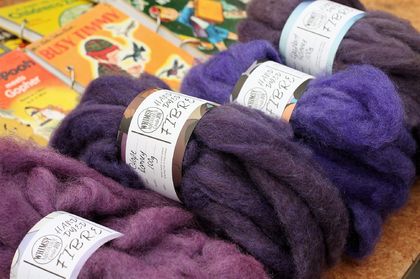 NZ Romney Wool Fibre 4 x 100g Hand Dyed Purples