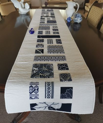 Blue and White Table Runner