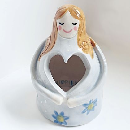 Warm Heart - Handmade Ceramic Candle Lady