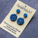 Blue-stud dangle earrings