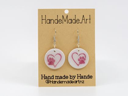 Pink Paw Earrings