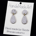 white & gold marble drop earrings