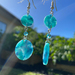 turquoise blue with crystal earrings