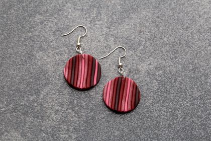 Red Polymer Clay Hook Earrings
