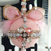 Pink Vintage inspired Ornament, Elegant Pink Ornament