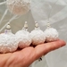 Miniature Snow White Beaded Christmas Decorations sold in a Set of 4, Glass and crystal Ornaments