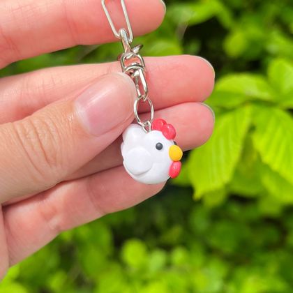 Chicken Polymer Clay Keyring