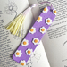 Purple Daisy Polymer Clay Bookmark