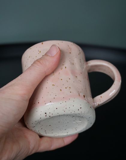 Rustic pink speckled mug