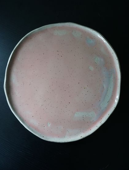Rustic pink speckled platter