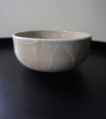 Blue grey drippy bowl #1