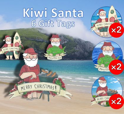 Kiwi Christmas Gift Tags (6 pack)