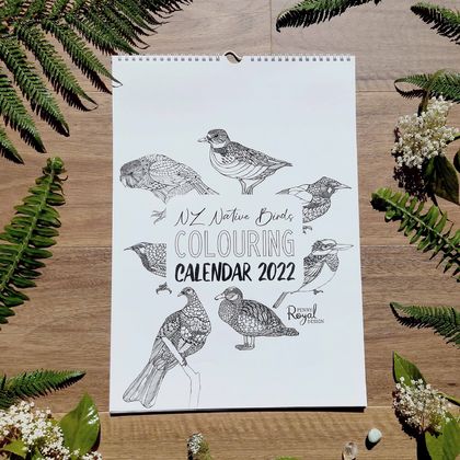 NZ Native Birds Colouring Calendar 2022