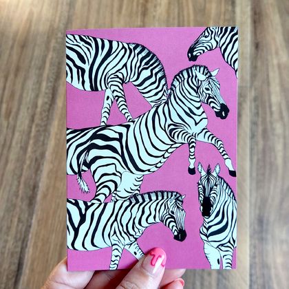 Zebra Greeting Card – Pink