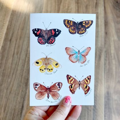 NZ Native Butterflies Greeting Card
