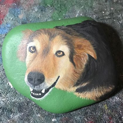 Pet Portrait on Stone