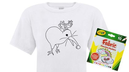 Christmas Kiwi Colour Your Own T-shirt Bundle (Tee & Fabric Pens)