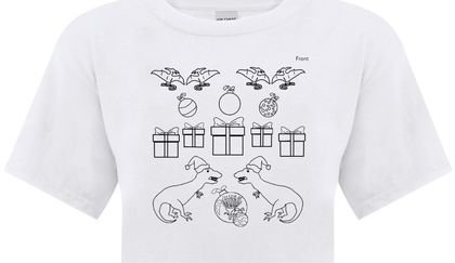 Christmas Dinos Colour Your Own T-shirt 