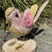 Beautiful Fabric Bird ornament (Pink and gold))