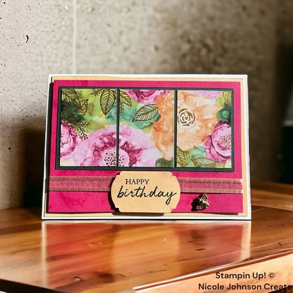 Card -Pink/bee Birthday card