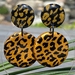Leopard print Polymer Clay with silk screen print and resin overlay