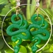 Resin Snake with 18K Gold studs and rhinestones- Light Green