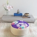 Vintage kimono meditation cushion - purple/ivory