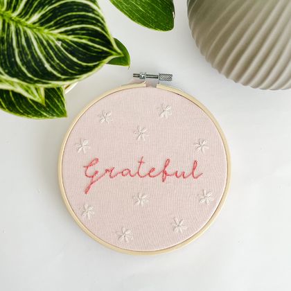 Grateful Hand Embroidery Art