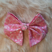 Large Hair bow -  Pink aristocats + paw print charm