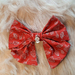 Large Hair bow - mushrooms + toadstool charm