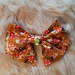 Large Hair bow - autumn mushrooms + toadstool charm