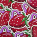 Strawberry and worm handmade Sticker