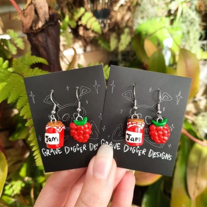 Raspberry jam earrings 