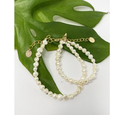 14K Gold Filled Freshwater Pearls Bracelet | Dainty | Minimalist | Layering Bracelet | Mother Daughter Jewellery | Personalised Gift