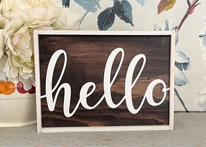 Wooden Hello Sign