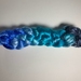 Hand-dyed Mulberry Silk Top / Fibre, Gradient Dyed, Blue, Turquoise and Silver, 22g, SKU E12
