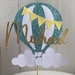 Air Balloon Cake Topper with Personalised Name
